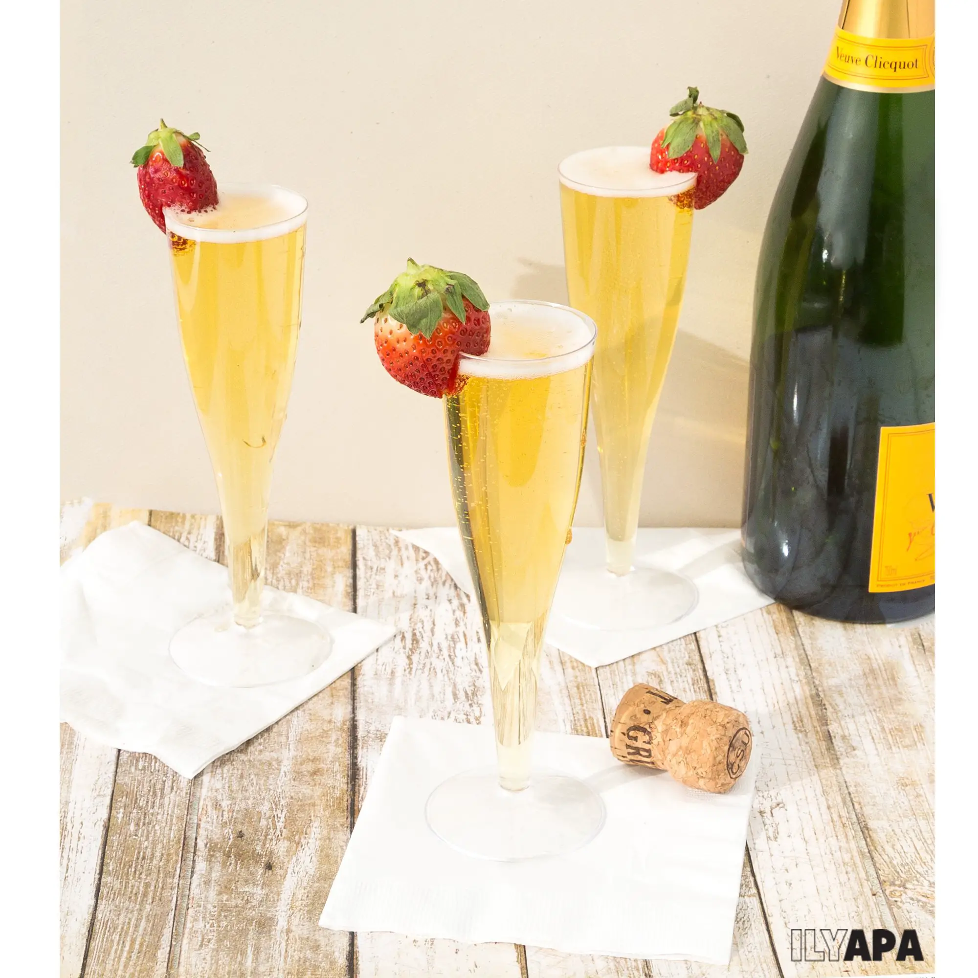 120 Premium Plastic Champagne Flutes