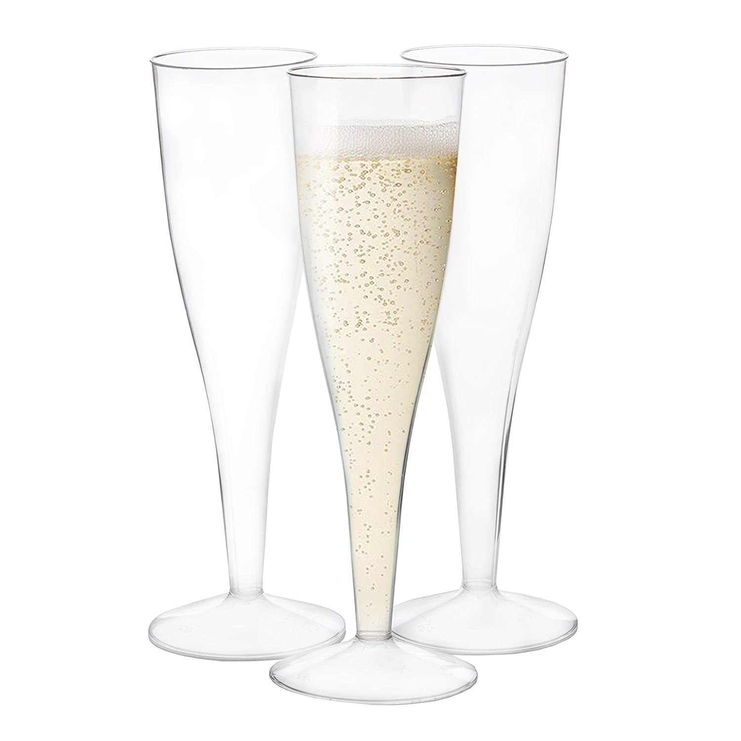 120 Premium Plastic Champagne Flutes