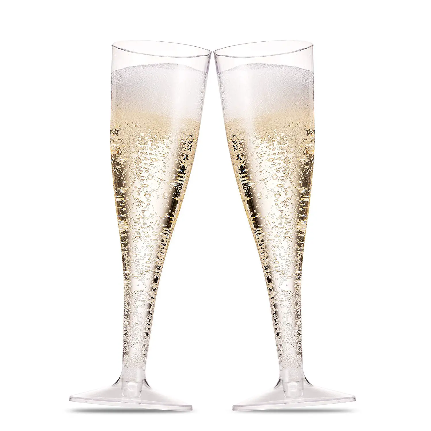 50 Plastic Champagne Flutes 5 Oz Clear Plastic Toasting Glasses ...