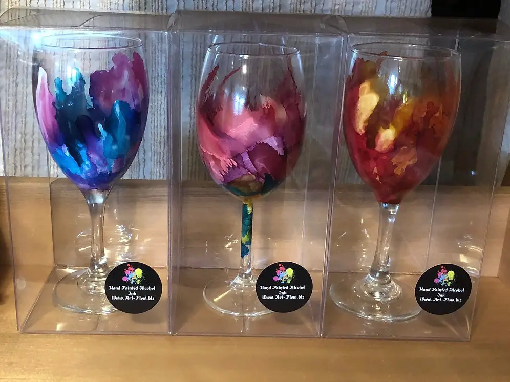 Alcohol Inks &  Wine Glasses @Vernon Vintners