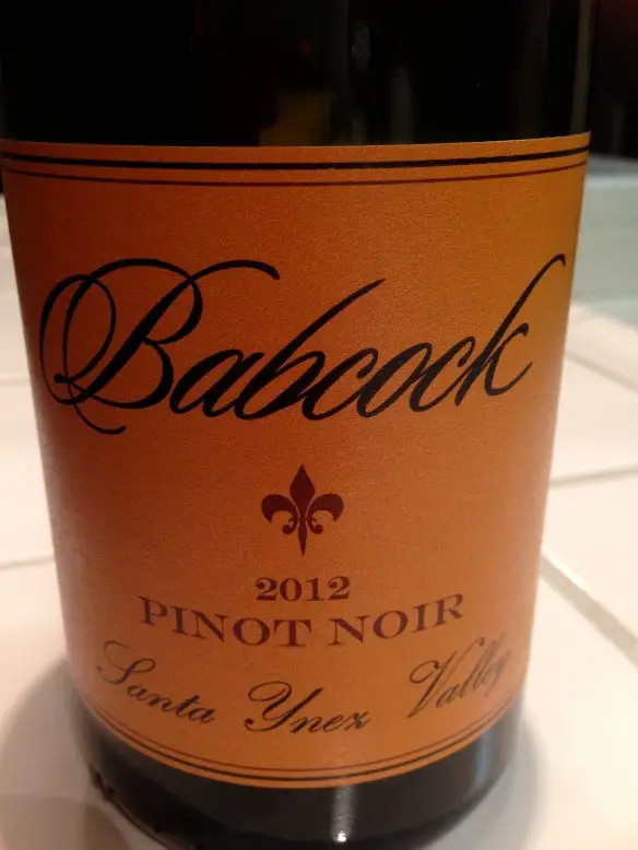 Babcock Pinot Noir 2012 Santa Ynez Valley