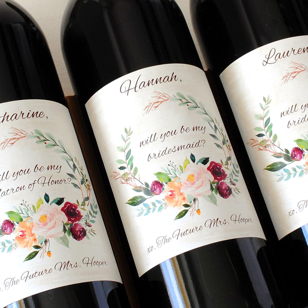 Be my bridesmaid? Personalized wedding wine labels. Make ...