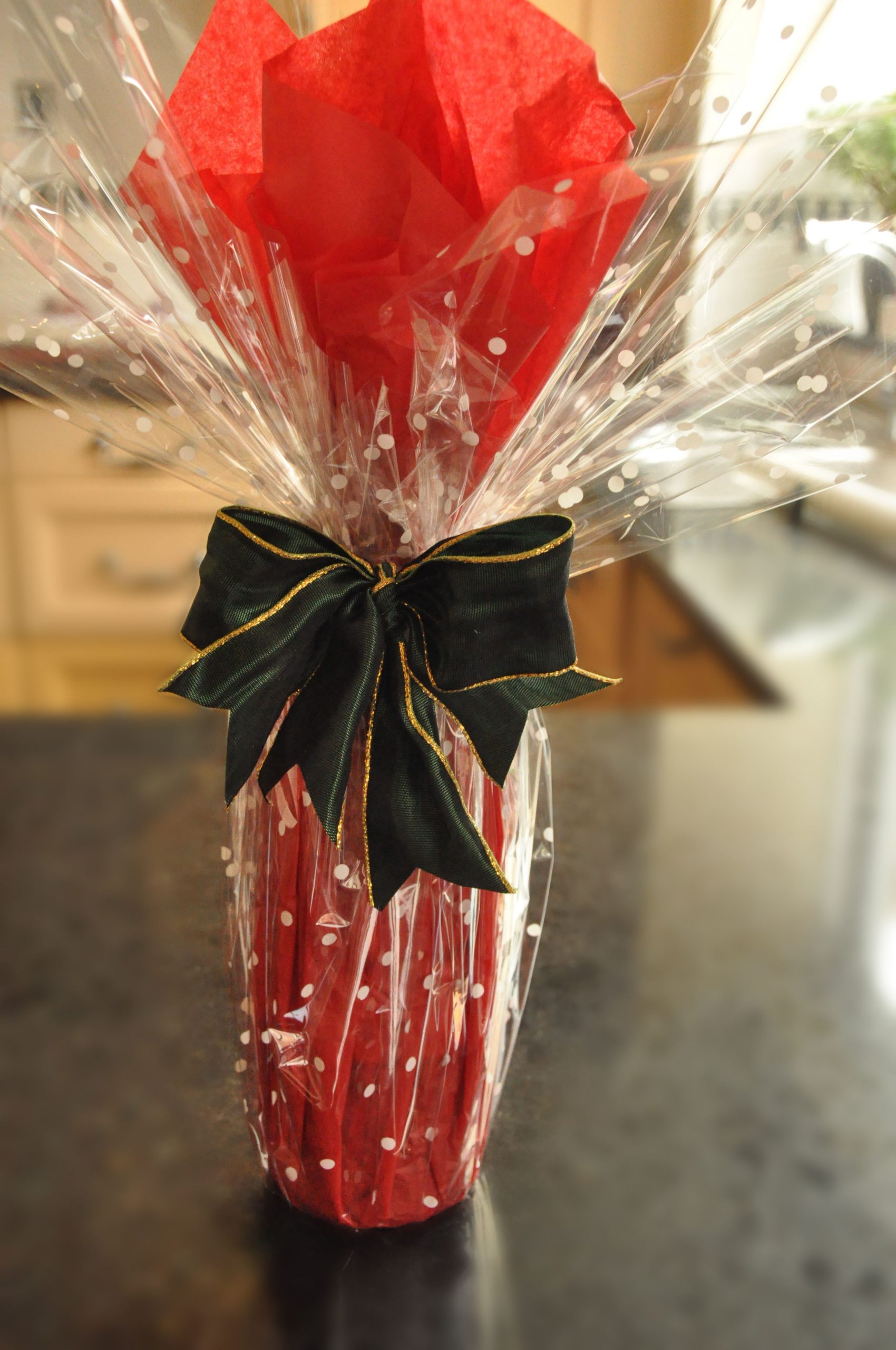 Beautiful bottle gift wrapping