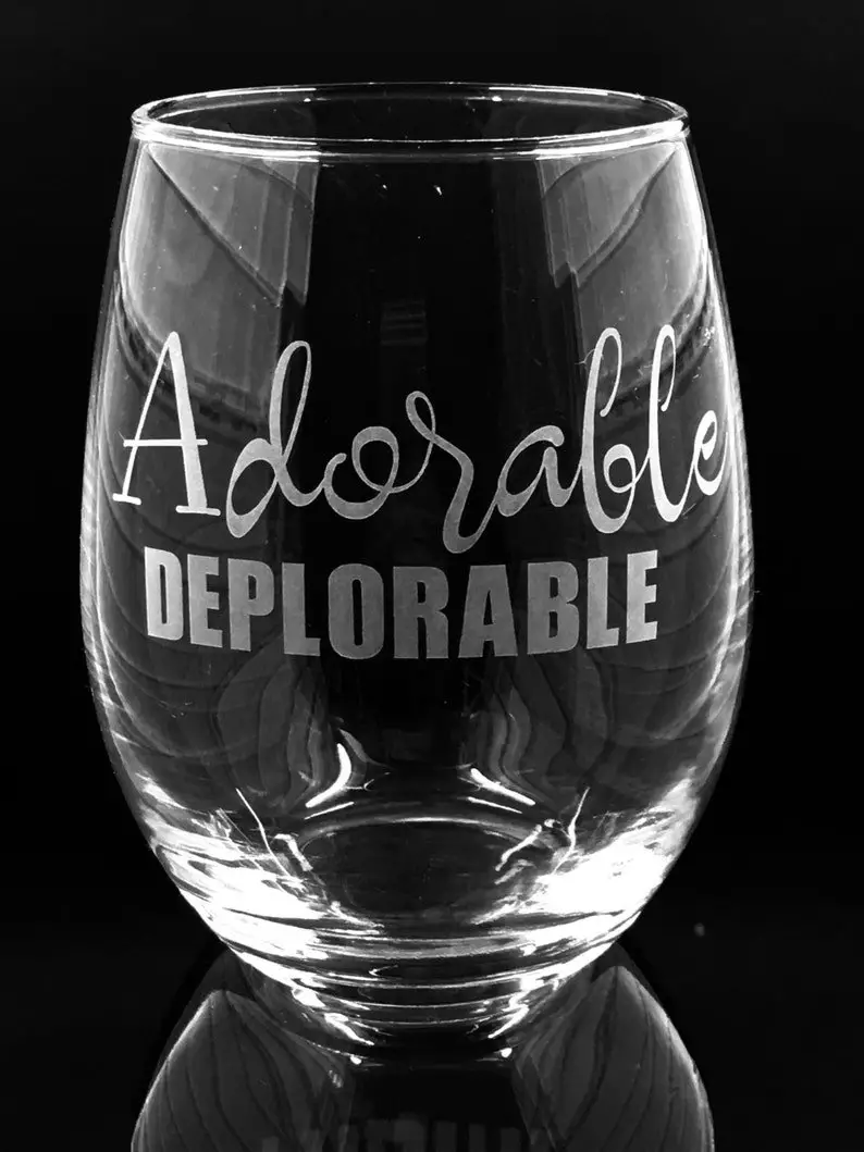 Because Trump and Adorable Deplorable Stemless Wine ...