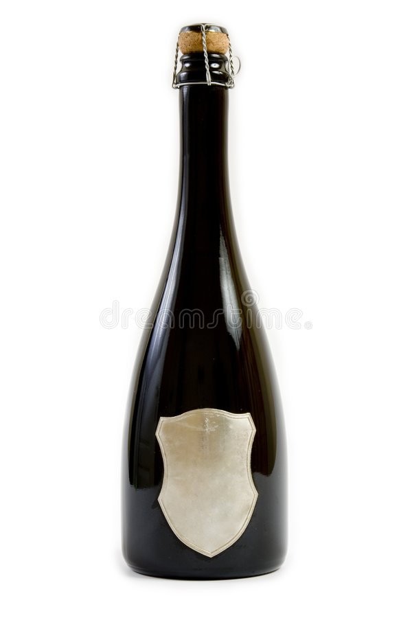 Black champagne bottle stock photo. Image of closed, event
