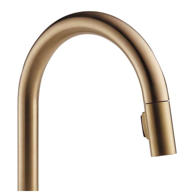Delta Single Handle Trinsic Kitchen Faucet, Champagne Bronze : 9159