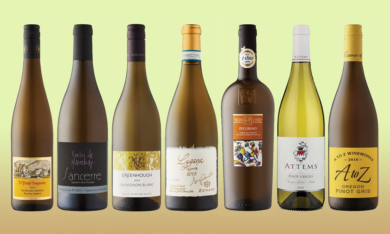 Eight white wines from five varieties