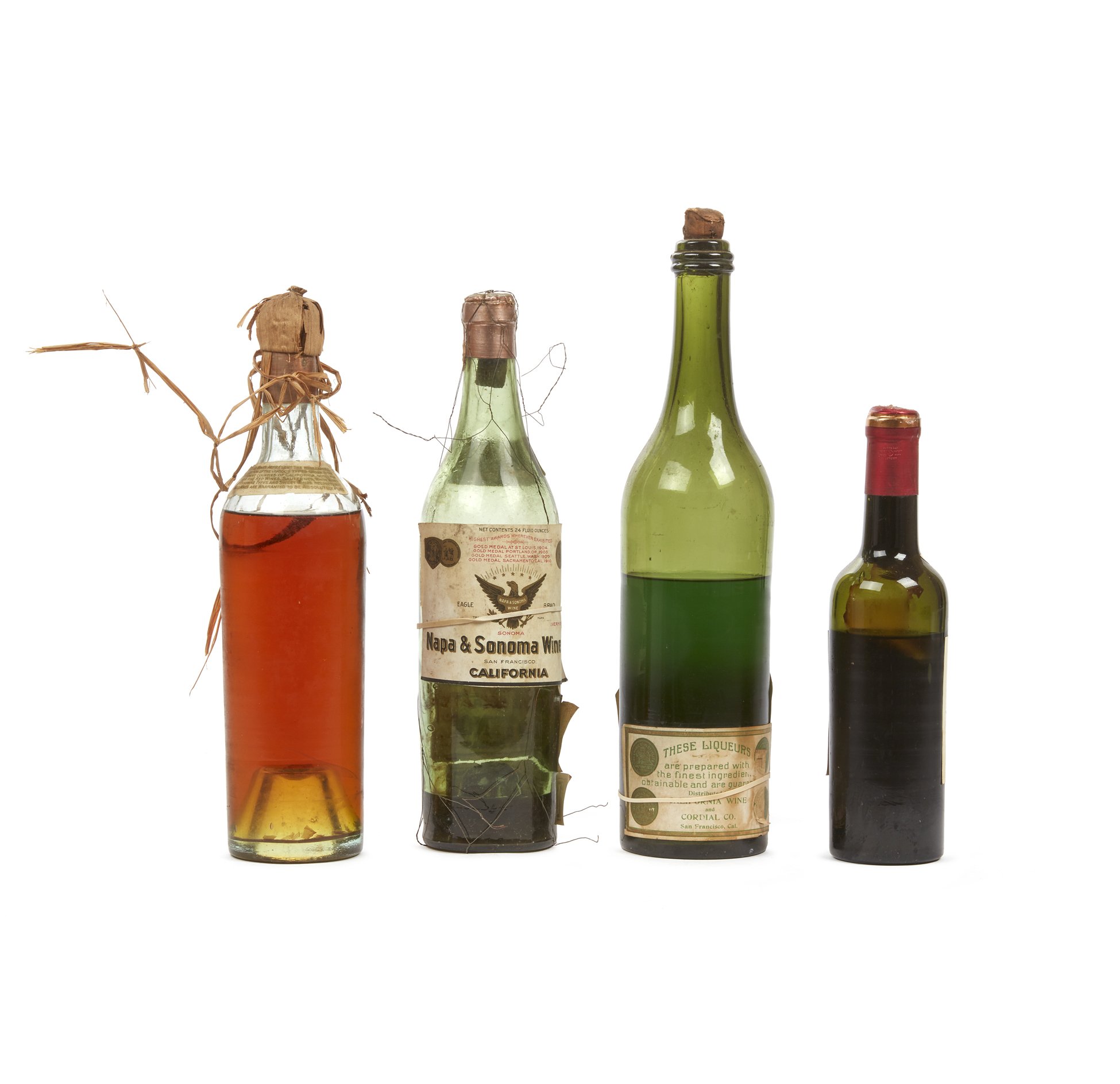 Four Antique California Wine Bottles