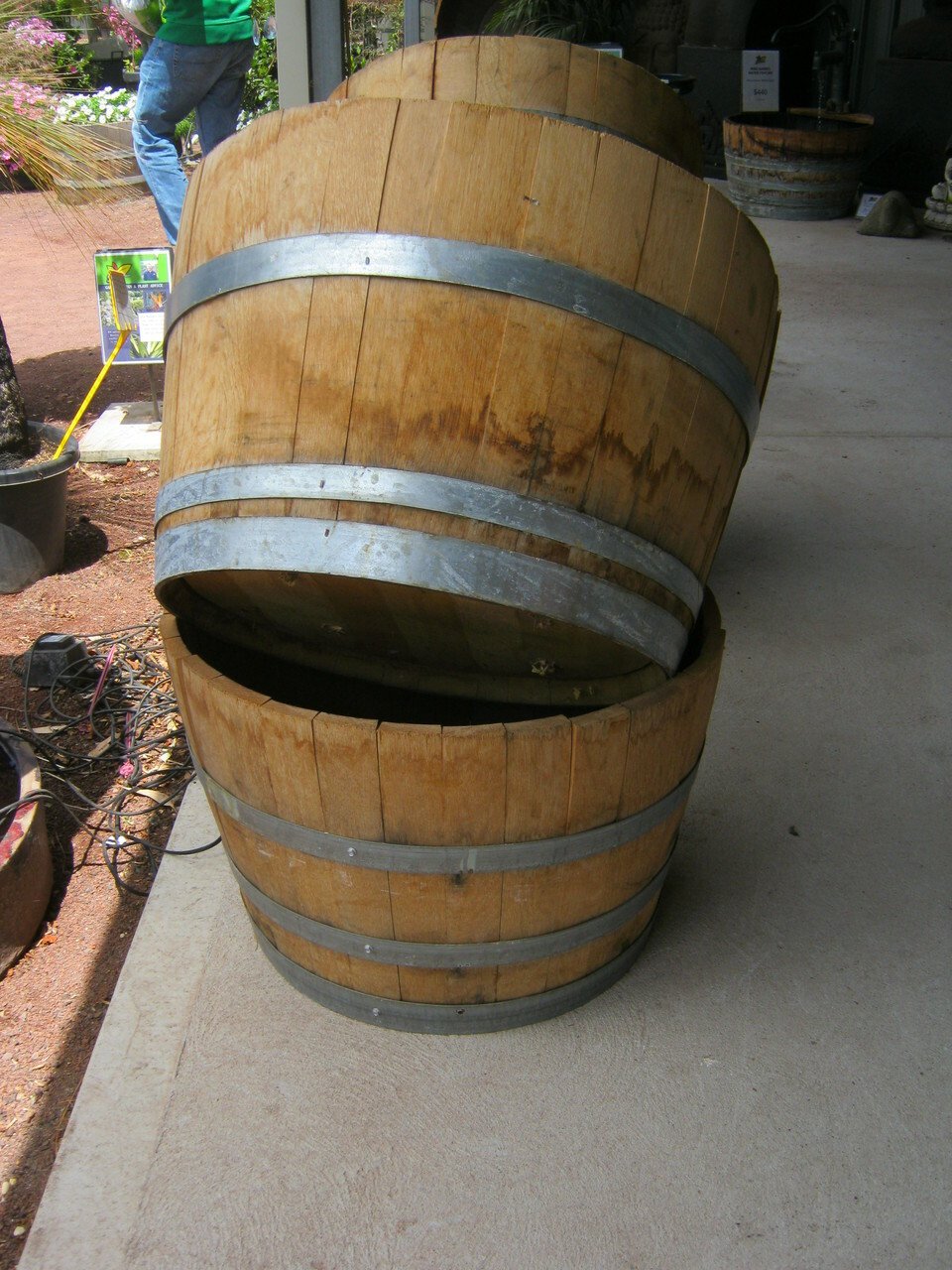 half wine barrel