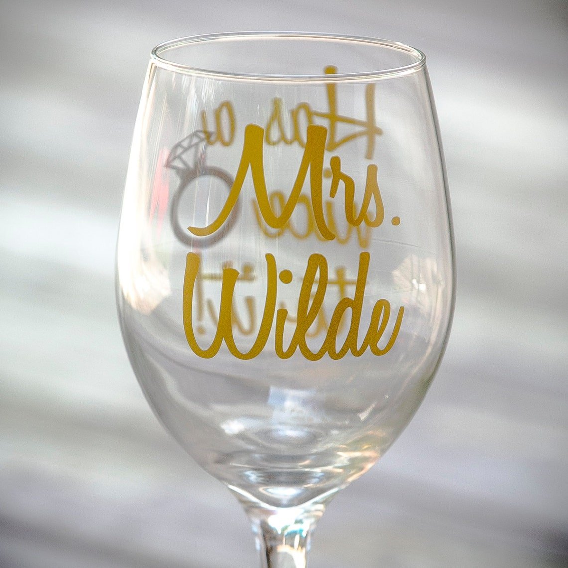 Has a nice ring to it stemmed wine glass Future Bride ...