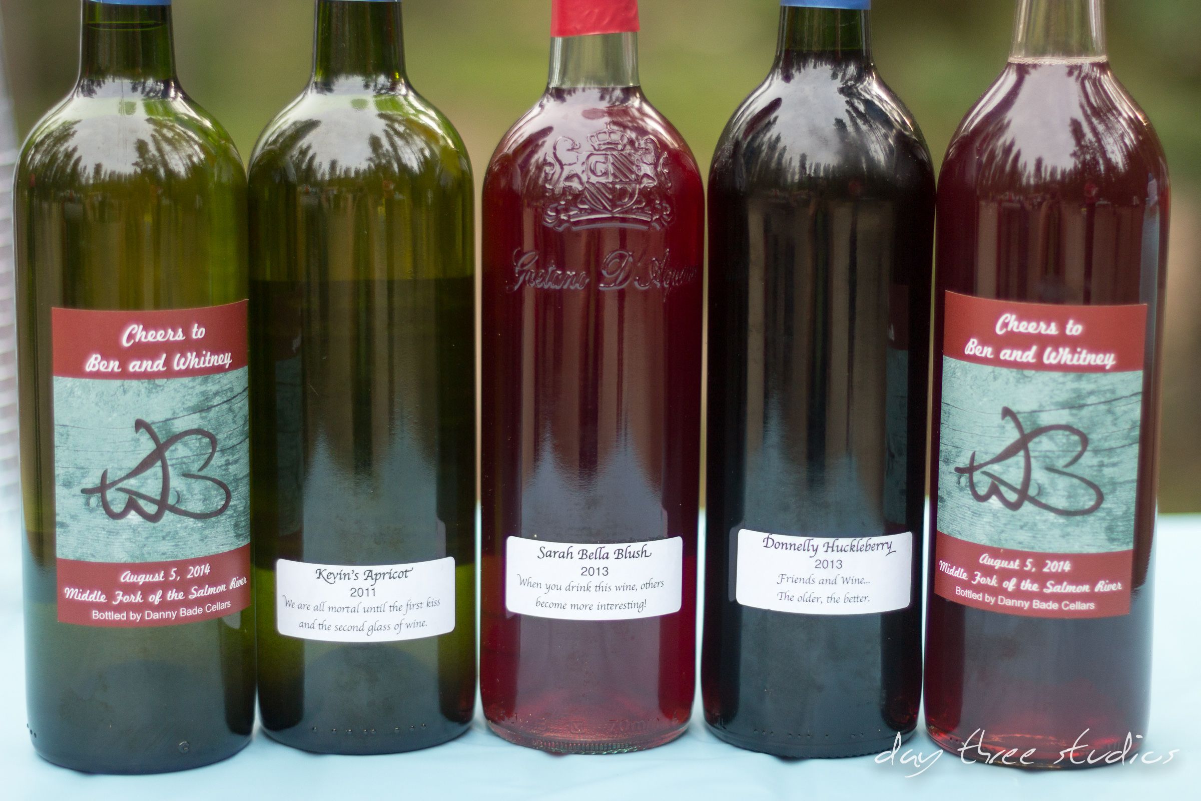 Homemade wine and custom wine labels