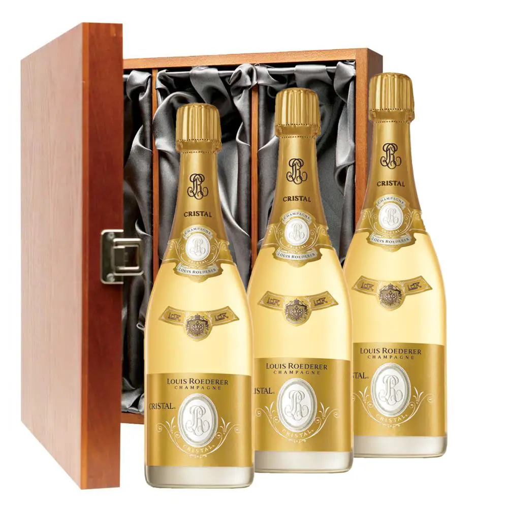 Louis Roederer Cristal 2013 Champagne 75cl Three Bottle Luxury Gift Box ...