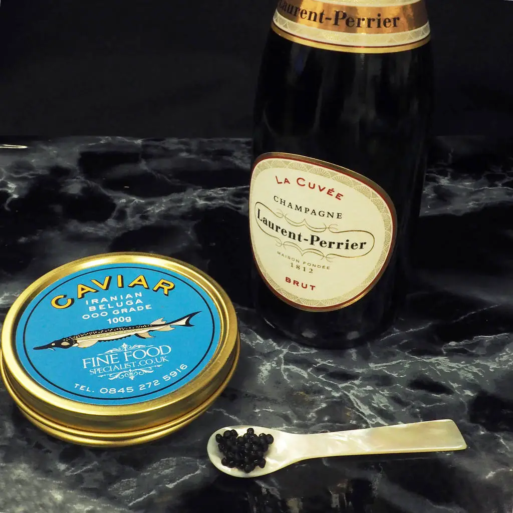 luxury beluga caviar and champagne set by fine food specialist ...