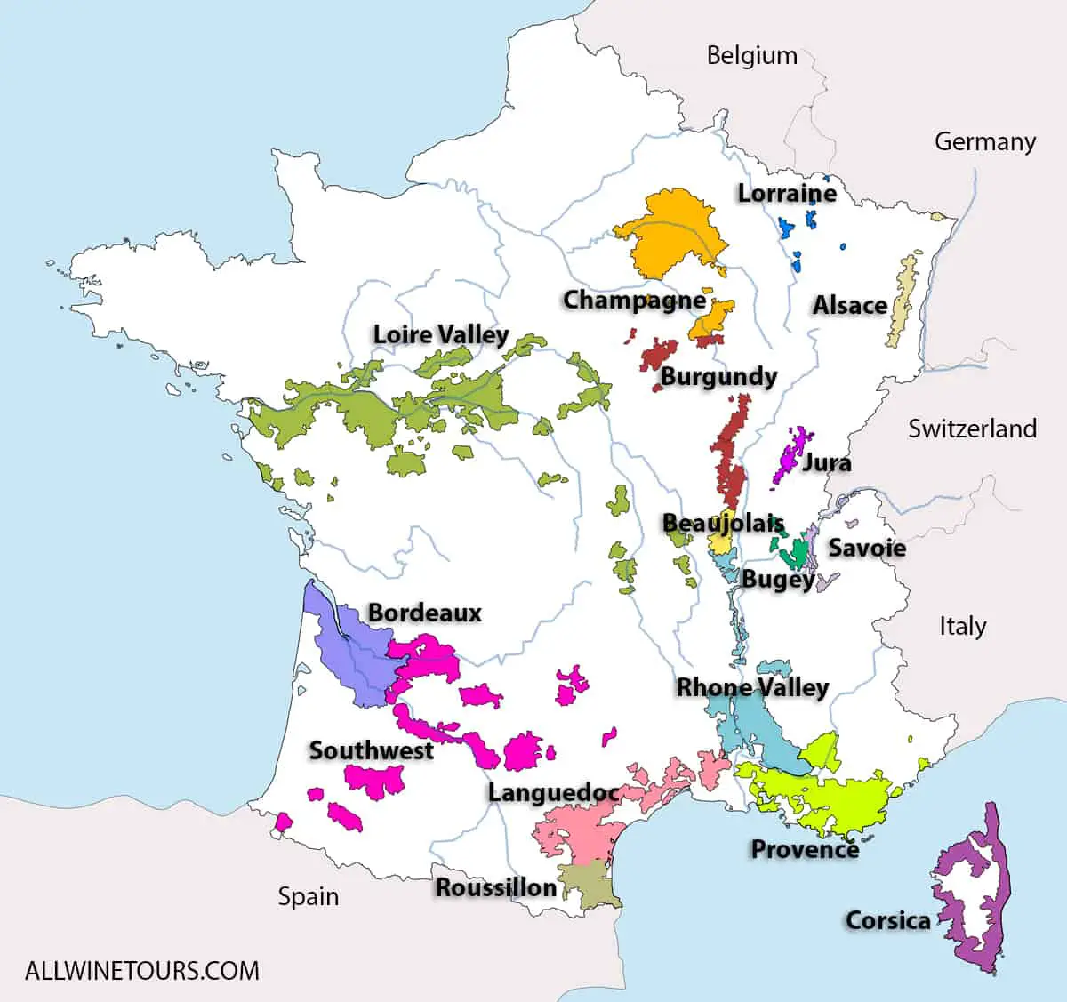 Map of French Wine Regions
