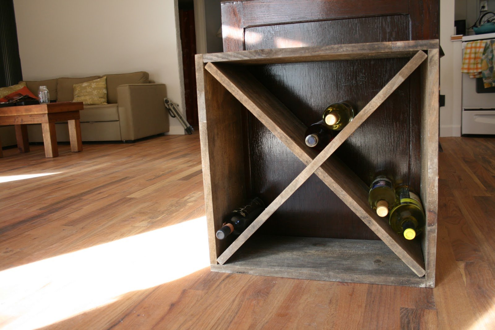 off the map: How to: Build a diamond shaped wine rack