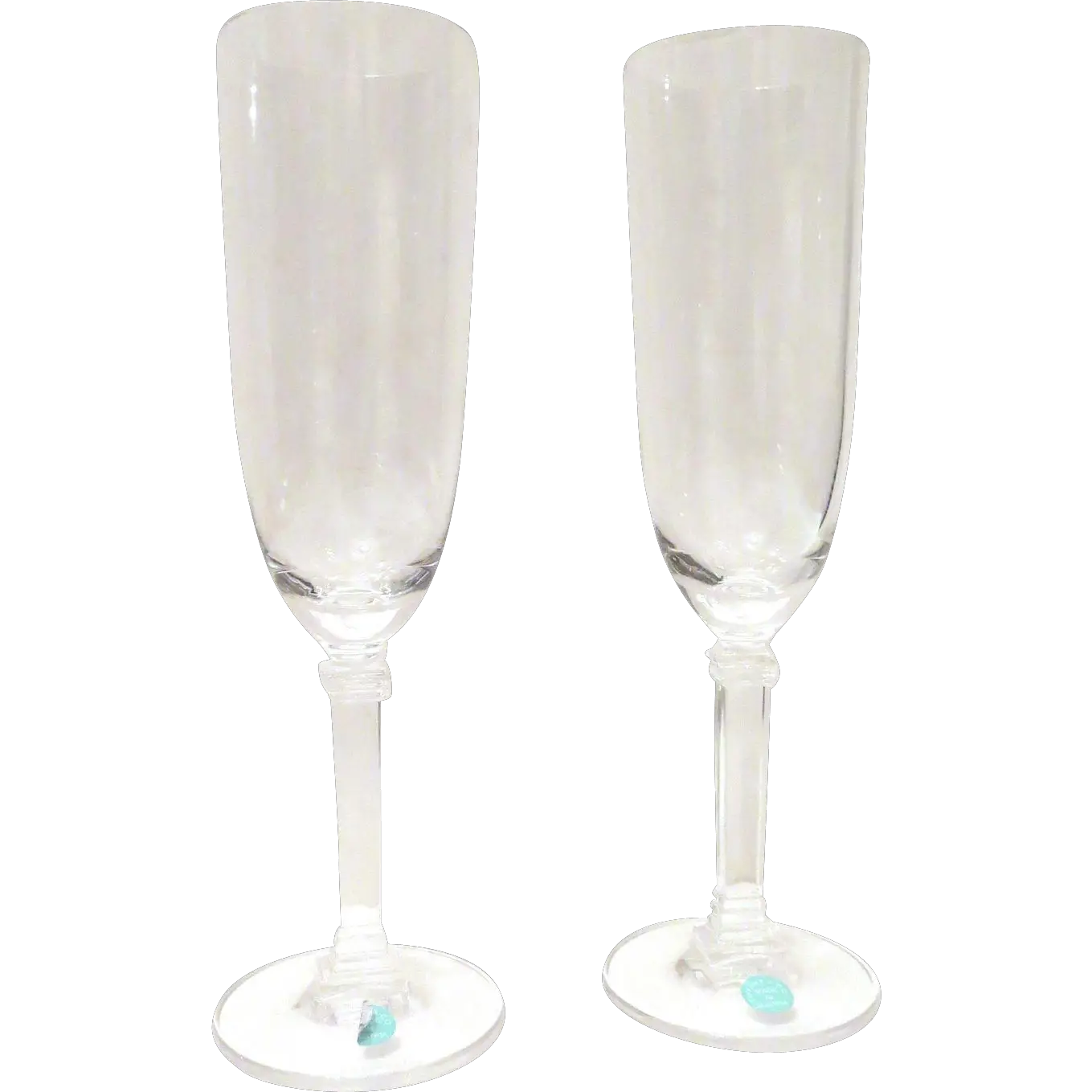 Pair Tiffany Hampton Crystal Champagne Flutes New in Box from ...