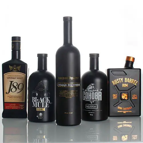 Personalized Wine Black Matte Bottle with Custom Logo ...