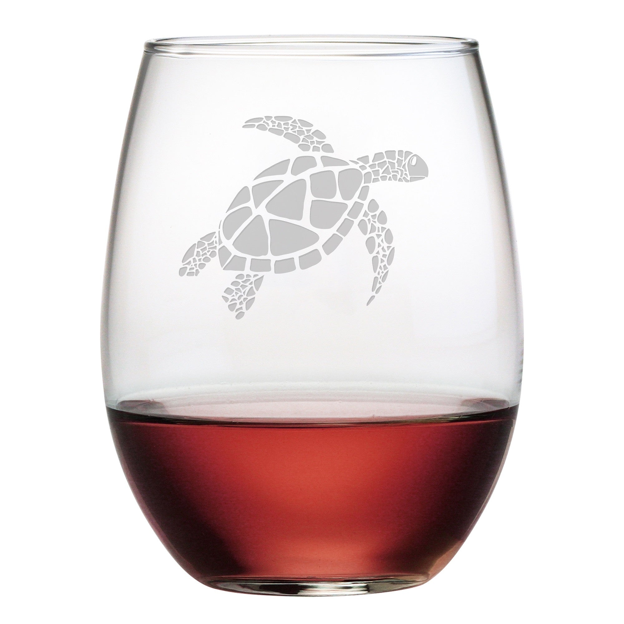 Sea Turtle Stemless Wine Glasses ~ Set of 4