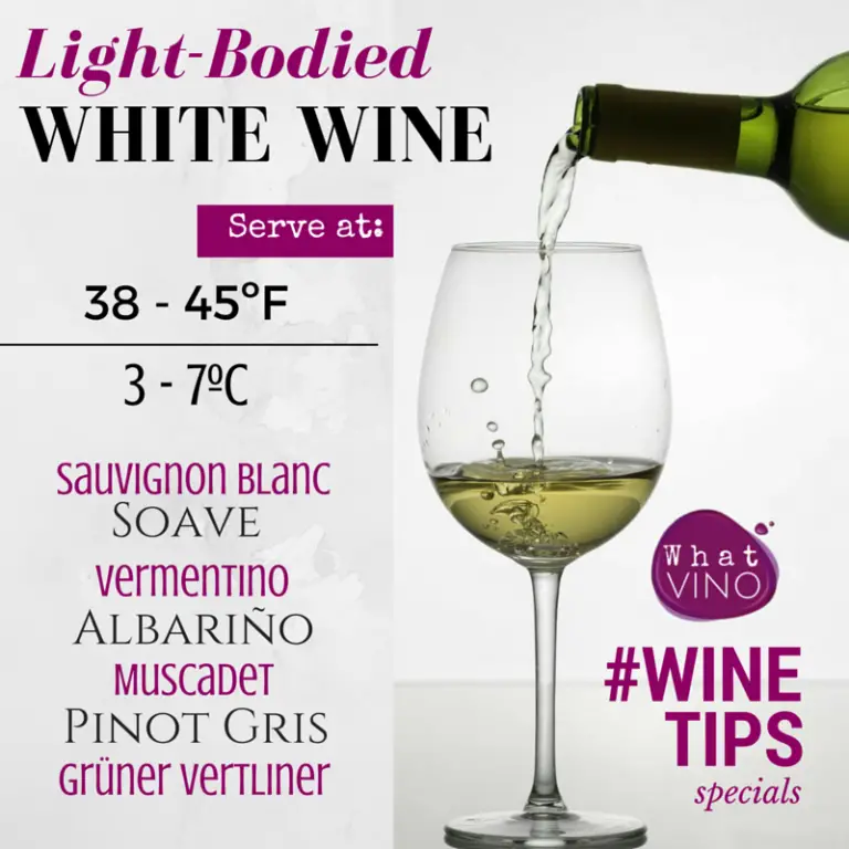 Service Temperature for Light Bodied White Wine