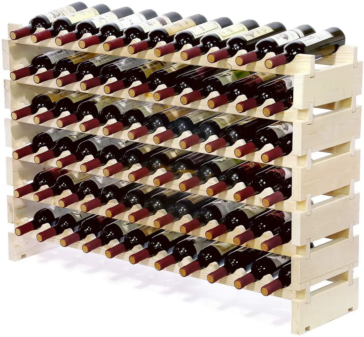 SUNCROWN 66 Bottle Stackable Modular Wine Rack Large Wine Storage Rack ...