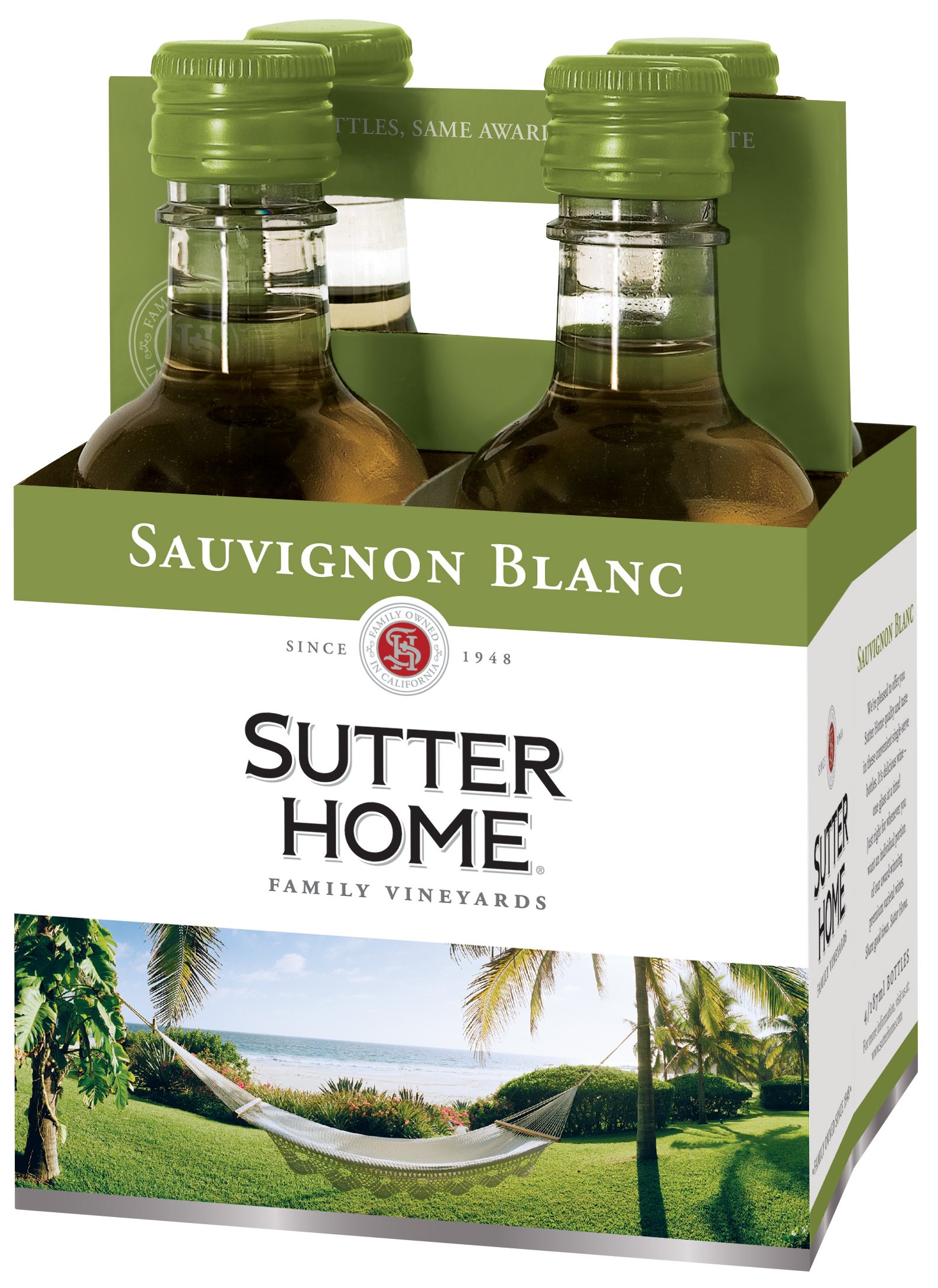 Sutter Home Sauvignon Blanc, White Wine, 4 pack, 187 ML ...