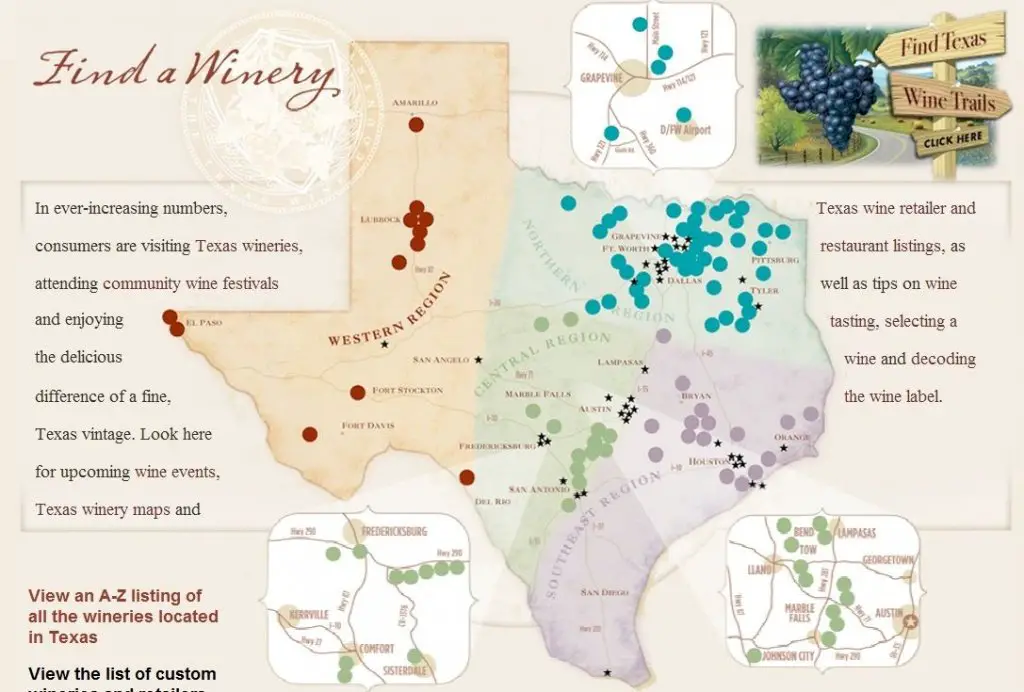 Texas Hill Country Wineries Map