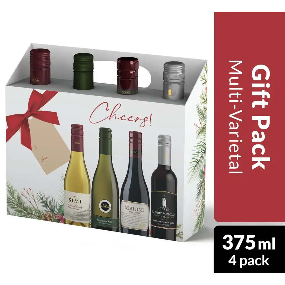Variety Wine Gift Set Red and White Wine, 4 pk 375 mL Half Bottles ...