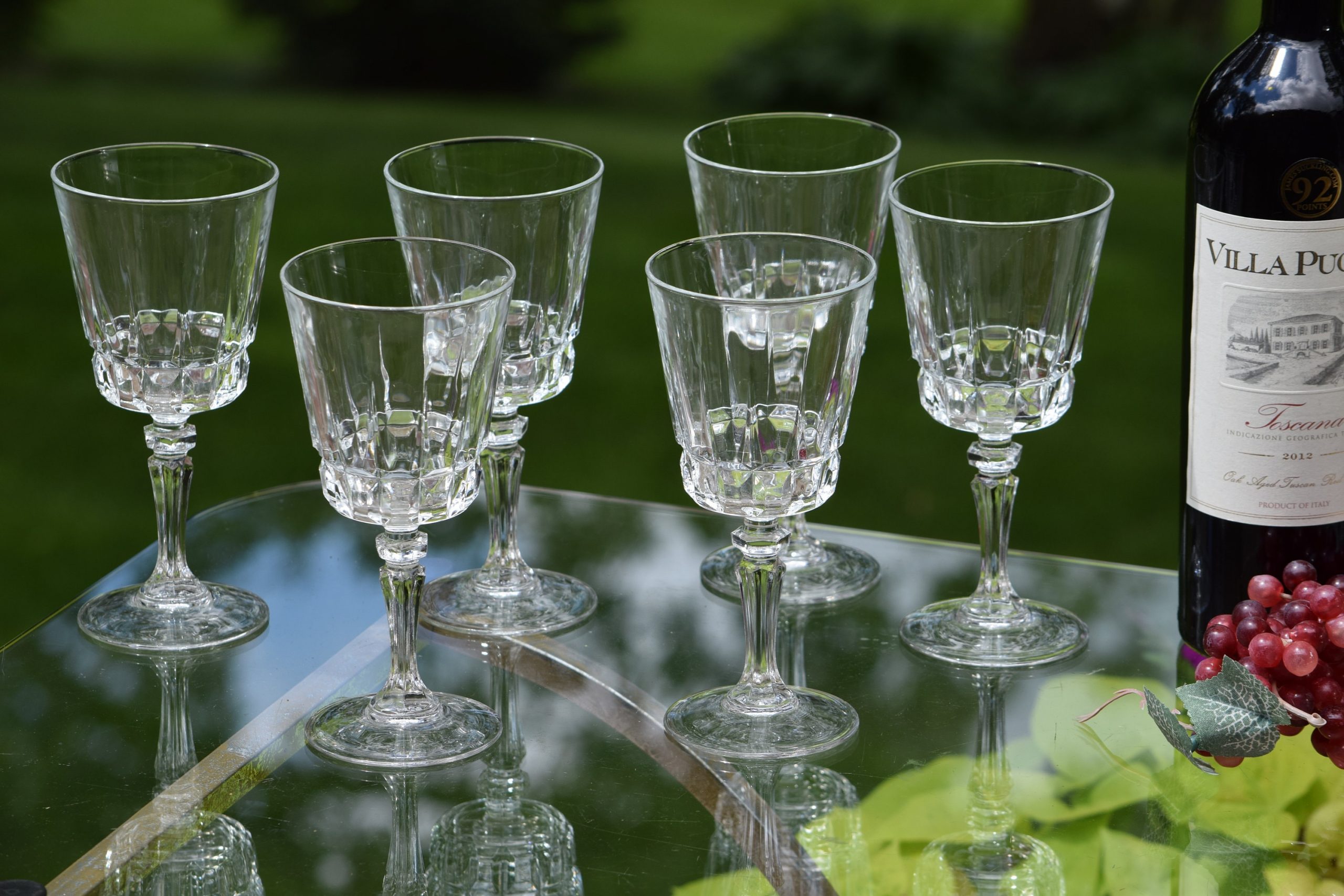Vintage Wine Glasses, Set of 4, Cristal D