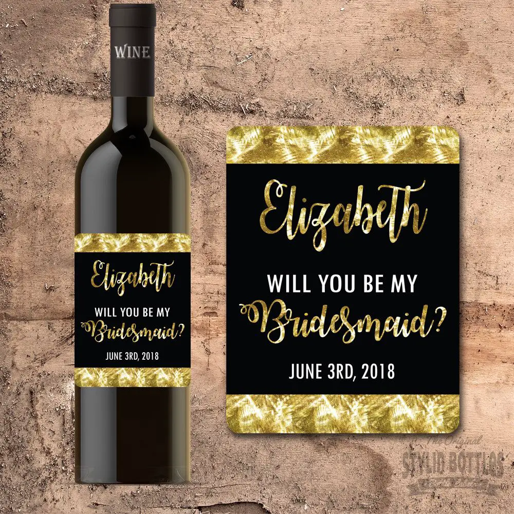 Will You Be My BRIDESMAID WINE BOTTLE Label Customized Ask ...
