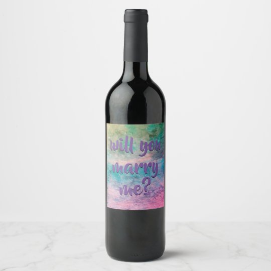 will you marry me wine bottle label