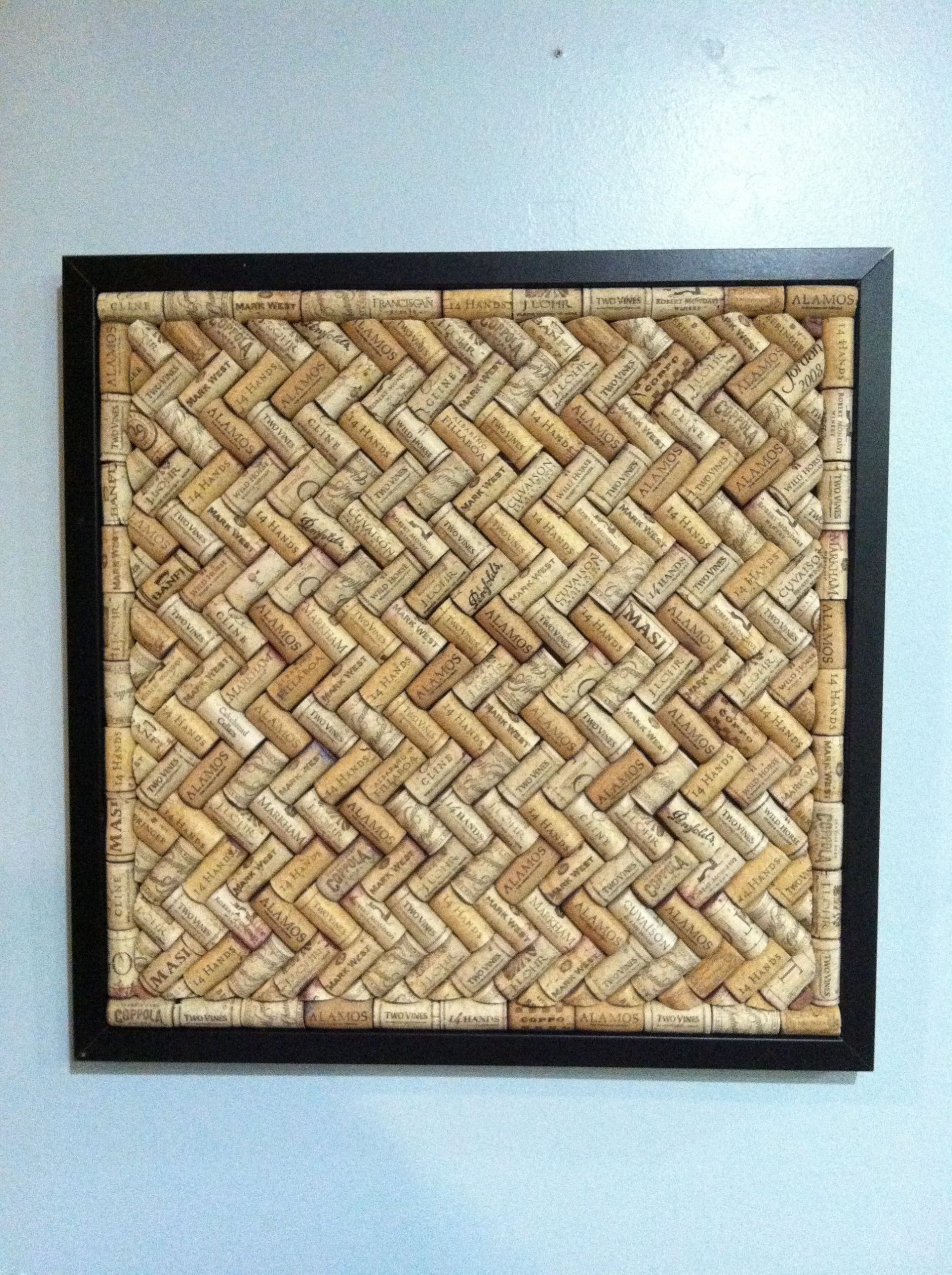 Wine cork board. Make one for the office with no frame ...