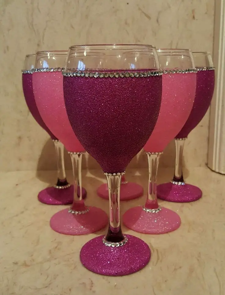 wine glass stem decorations