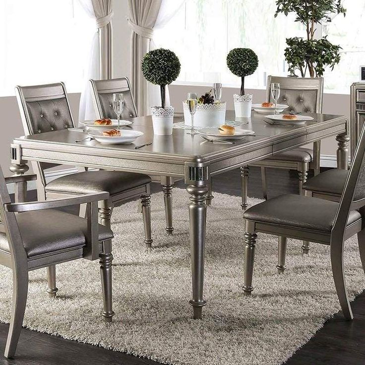 Wood Dining Table, Champagne Gold By Casagear Home in 2020
